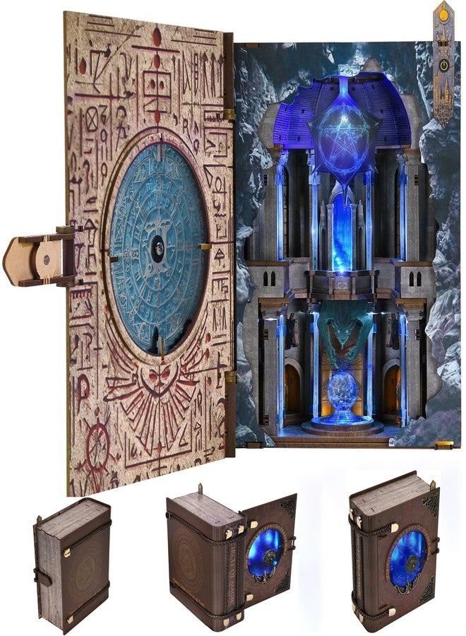 MiniCity DIY Book Nook Kits for Adults, Miniature Dollhouse Booknook Kit, 3D Wooden Puzzle Creative Decorative Bookends Bookshelf Diorama Insert Crafts Hobbies Gifts (Circle of Magic) - Image 1